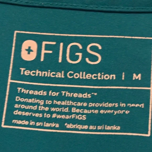 Figs Teal V-Neck Short Sleeve Tee scrub top - Picture 3 of 8